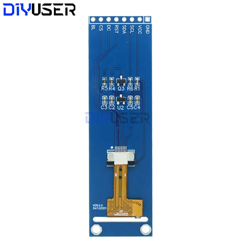 DIYUSER 2.25-Inch TFT LCD ST7789 Display - 76×284 SPI Full-View Color Screen Module