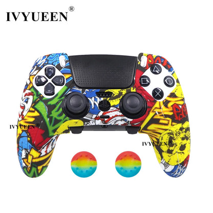 IVYUEEN Water Transfer Printing Silicone Protective Skin for PS5 DualSense Edge Controller