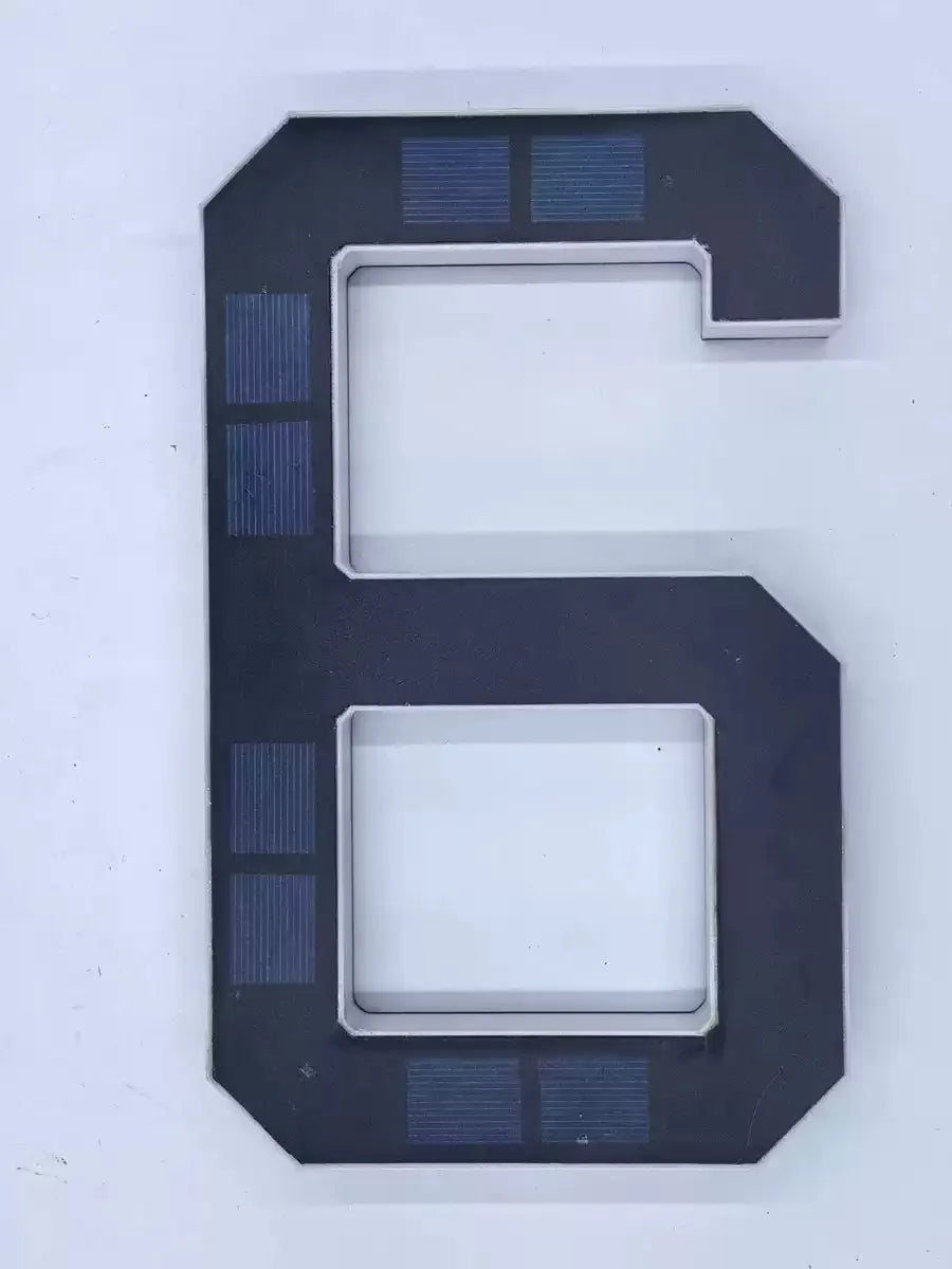 23cm Solar LED Address Sign - Smart Sensing House Number Light, Wireless Outdoor Door & Building Display