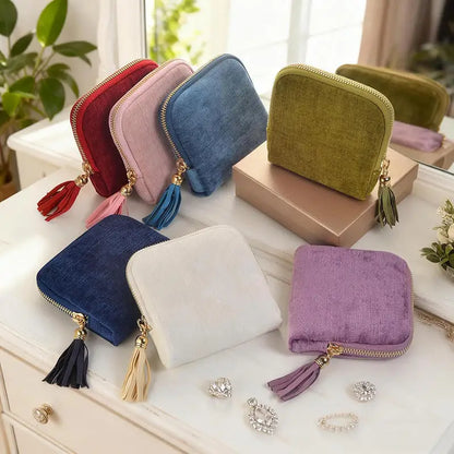 Tassel Jewelry Storage Bag - Large Capacity Travel Pouch for Rings, Bracelets & Accessories