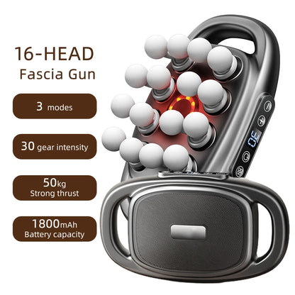 16-Head Fascia Massage Gun – High-Frequency Vibration Body Massager for Back, Waist, Neck, and Shoulders, Muscle Relief