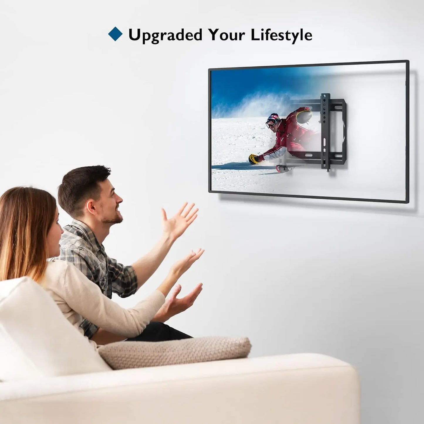 BEISHI Universal TV Wall Mount Bracket - Low Profile Fixed Mount for 30-80 Inch Flat & Curved TVs