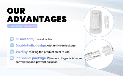 10–1000PCS Luer Syringe Connectors — Sterile Female-to-Female Double Joint Coupler with Individual Packaging