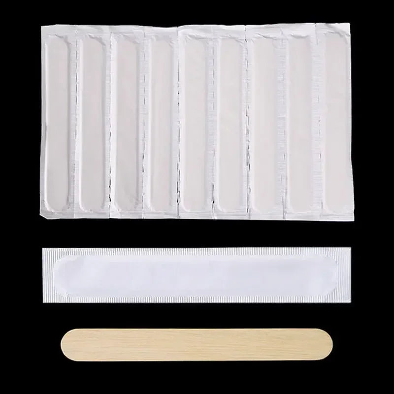 Tattoo & Waxing Wooden Sticks - Disposable Tongue Depressors, Sterilized Beauty Tools, 10/30/50/100/200PCS