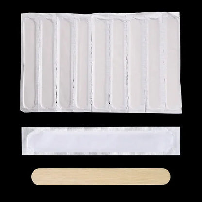 Tattoo & Waxing Wooden Sticks - Disposable Tongue Depressors, Sterilized Beauty Tools, 10/30/50/100/200PCS