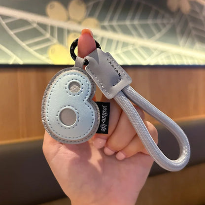 A-Z Leather Initial Keychain - Braided Wristband Pendant for Men & Women, Car, Bag & Phone Case Charm