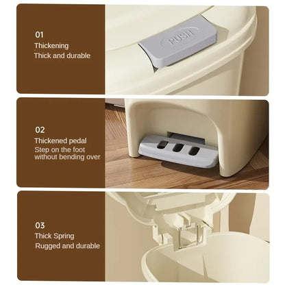 10L/20L Double Pedal Trash Can – Large Capacity Kitchen & Bathroom Bin with Lid, Foot/Push Type