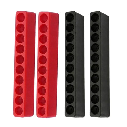 4-Piece 10-Hole Screwdriver Bit Holder Set - Soft Rubber 1/4-Inch Hex Drill Bit Organizer for Power Tools