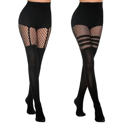 Women’s Fishnet Thigh High Stockings, Sexy Sheer Web Pantyhose Lingerie Tights, Stretch Fish Net Splice Hosiery Fashion Stockings