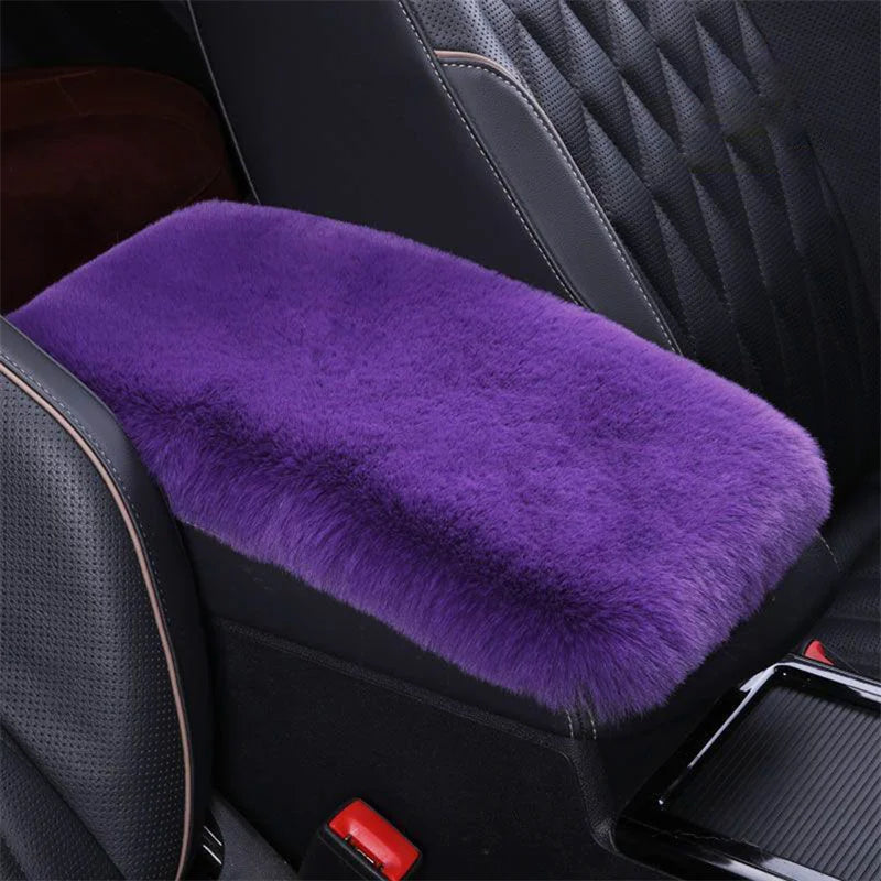 Cute Plush Car Armrest Cover – Warm Center Console Cushion Pad for Auto Interior Decor (Universal Fit)