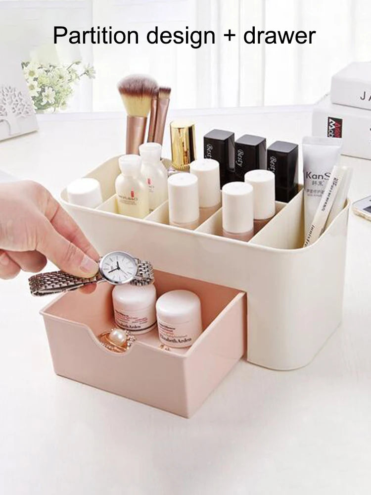 Multifunctional Nail & Cosmetic Storage Box - Cotton Swab, Accessories & Jewelry Organizer for Desktop