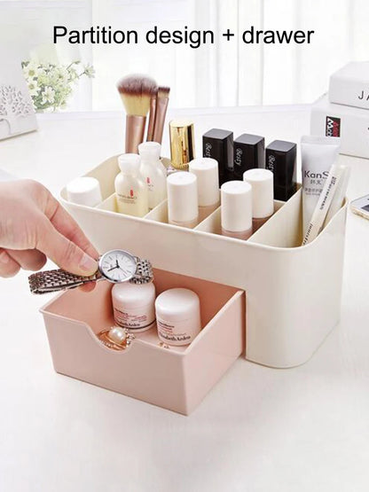 Multifunctional Nail & Cosmetic Storage Box - Cotton Swab, Accessories & Jewelry Organizer for Desktop