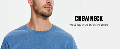 TACVASEN Men’s Winter Fleece Sweatshirt – Thicken Sherpa-Lined Crewneck Pullover, Warm Heavy Winter Top, No Hood