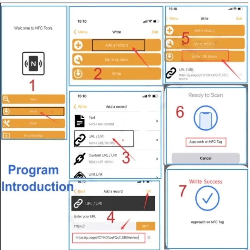 NFC 215 Google Review Card - Programmable 13.56MHz NFC Stand with QR Code