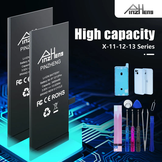 PINZHENG High Capacity Replacement Battery for iPhone X, XR, XS, 11, 12 & 13 Mini, Pro & Pro Max