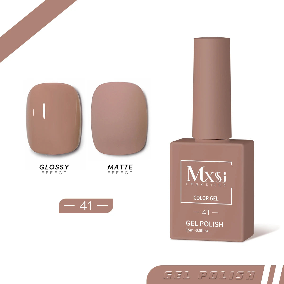 Mxsi 15ml Gel Nail Polish - Neon Brown, Royal Blue, Red, Green & Nude UV Gel Lacquer Colors for Nail Art