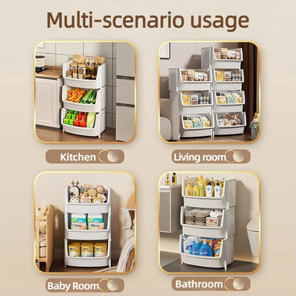 Multi-Layer Kitchen Storage Rack: Vegetable and Fruit Basket Organizer - Snack and Toy Storage Box for Home Kitchen