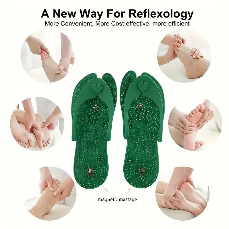 Portable Silicone Acupressure Foot Massage Slippers – Pain Relief & Circulation Boost