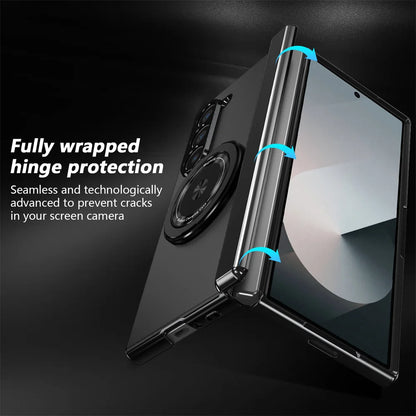 360° Rotating Magnetic Ring Case for Samsung Galaxy Z Fold 6/5/4/3 5G – Hinge Protection Phone Cover with Holder