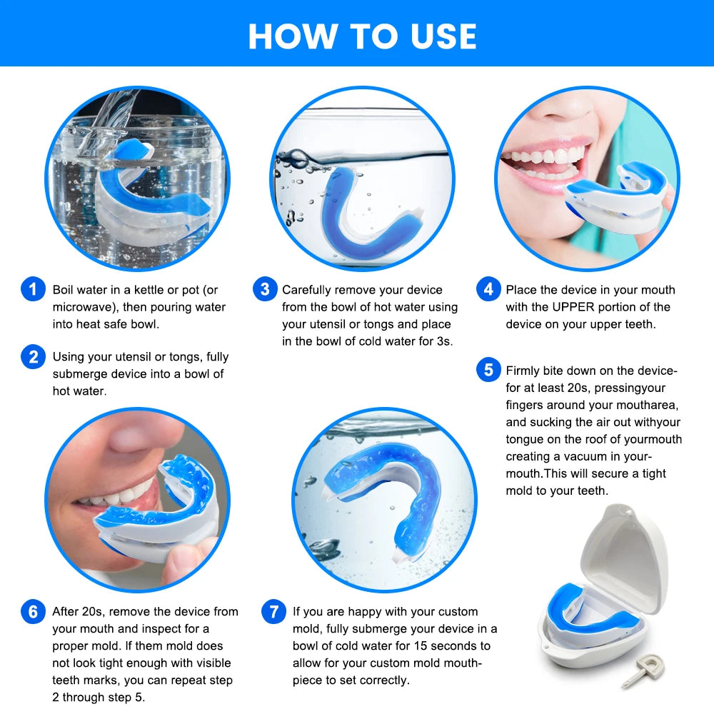 Silicone Anti-Snore Mouthpiece – Mouth Guard for Snoring, Bruxism, Sleep Apnea, and Teeth Protection