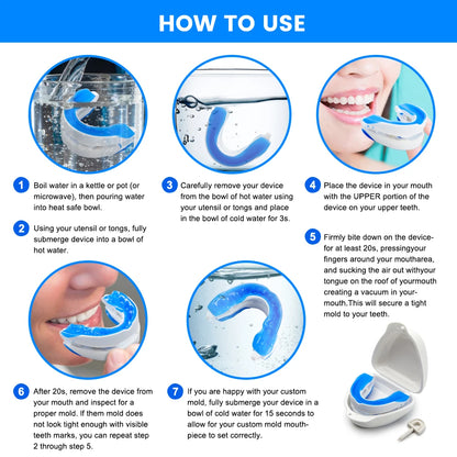 Silicone Anti-Snore Mouthpiece – Mouth Guard for Snoring, Bruxism, Sleep Apnea, and Teeth Protection