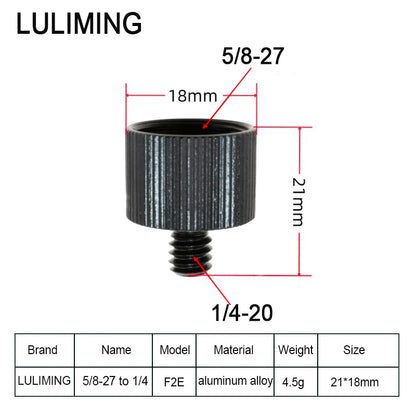 1/4 to 3/8 Inch Camera Screw Adapter - 5/8-27 Microphone Thread Converter for Tripod Ball Head Photography Accessories