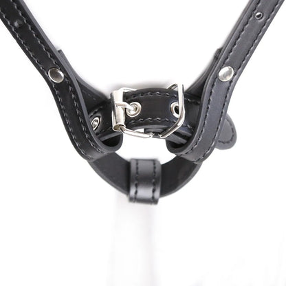 Leather BDSM Restraint Harness - Adjustable Massager Strap for Adult Intimate Accessories