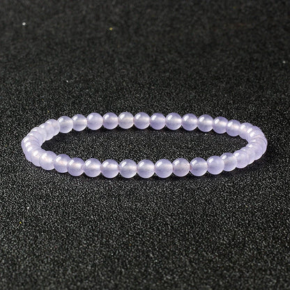 4mm Natural Stone Bead Stretch Bracelet for Men & Women – Agate Lava Handmade Reiki Crystal Jewelry