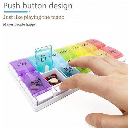 7/14/28-Day Pill Organizer – Weekly & Monthly Medicine Box with Tablet Storage, Splitter & Container Case