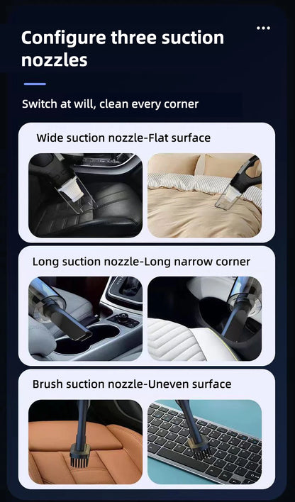 Car Multipurpose Handheld Vacuum Cleaner – Powerful Suction, Rechargeable Wireless Cleaner for Car & Home Dual Use