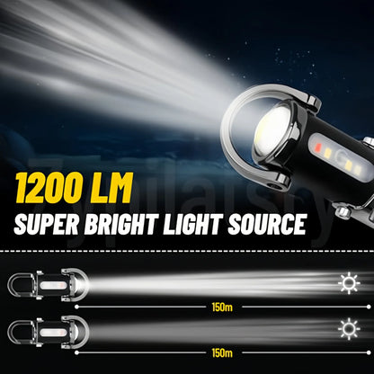 Mini USB Rechargeable LED Keychain Flashlight – Portable Waterproof Pocket Camping Light Keyring Outdoor Survival Gear