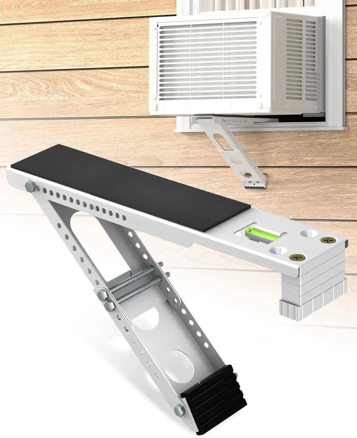 Heavy Duty Foldable AC Wall Mount Bracket – Universal Window Air Conditioner Support Stand, Max Load 200kg Outdoor Installation Rack