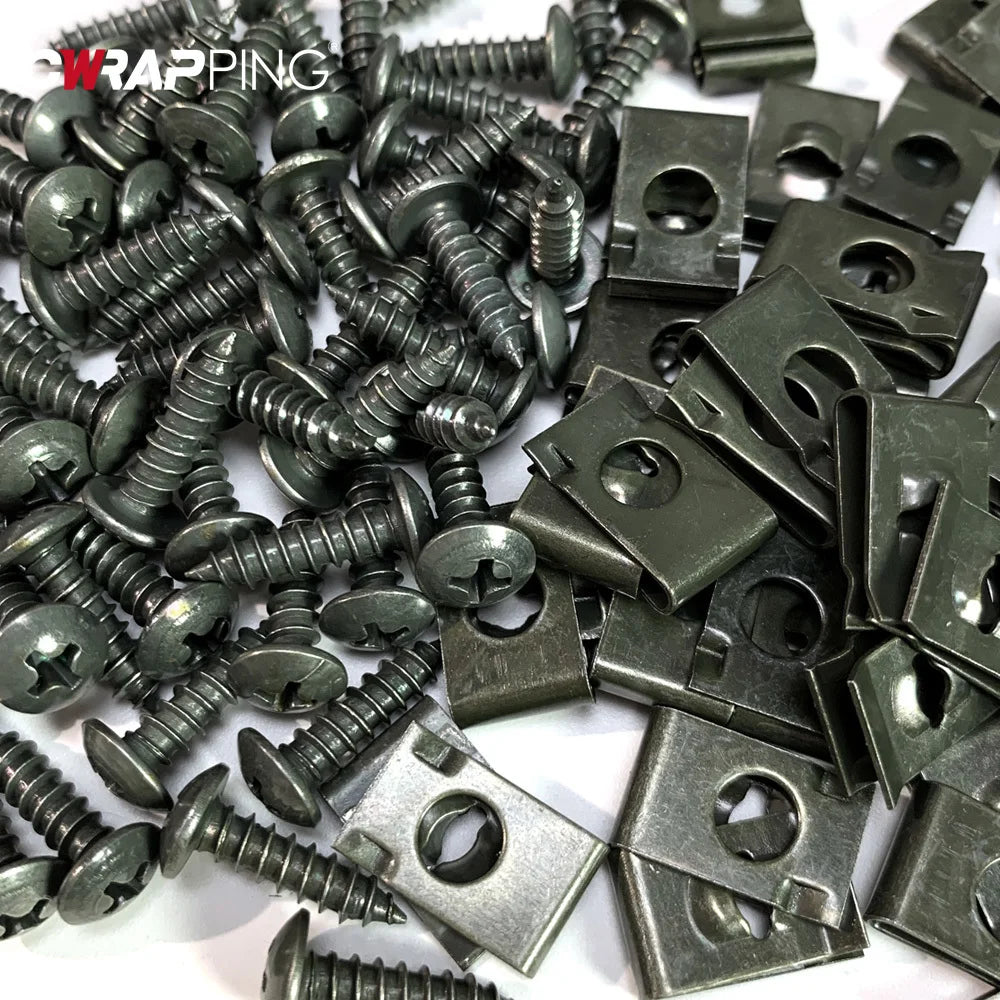 U-Type Car Fastener Clips - Metal Screw Retainer Clips for Engine Guard, Bumper & Undertray Repair