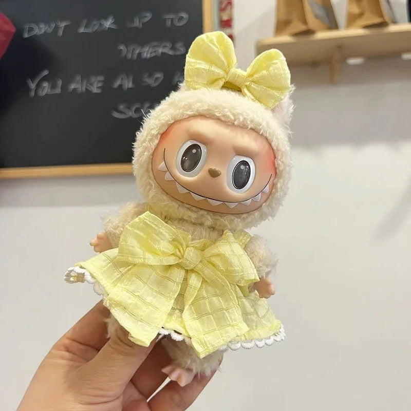 17cm Mini Plush Doll Clothes Set – Kpop EXO Labubu Idol Doll Shark Onesie & Accessories, DIY Girl Gift