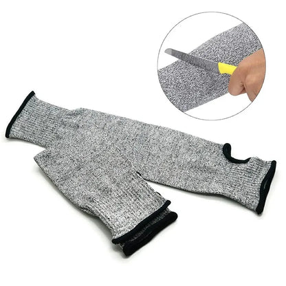 Level 5 Anti-Cut Safety Sleeves – Puncture-Resistant Arm Guard Gloves, Breathable Cutting Protection for Household Use