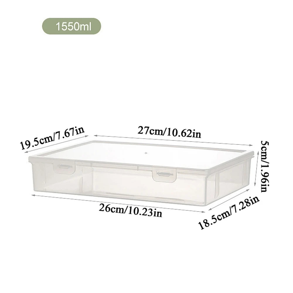 Plastic Document Organizer – Clear Square Desktop Storage Box for Papers and Files