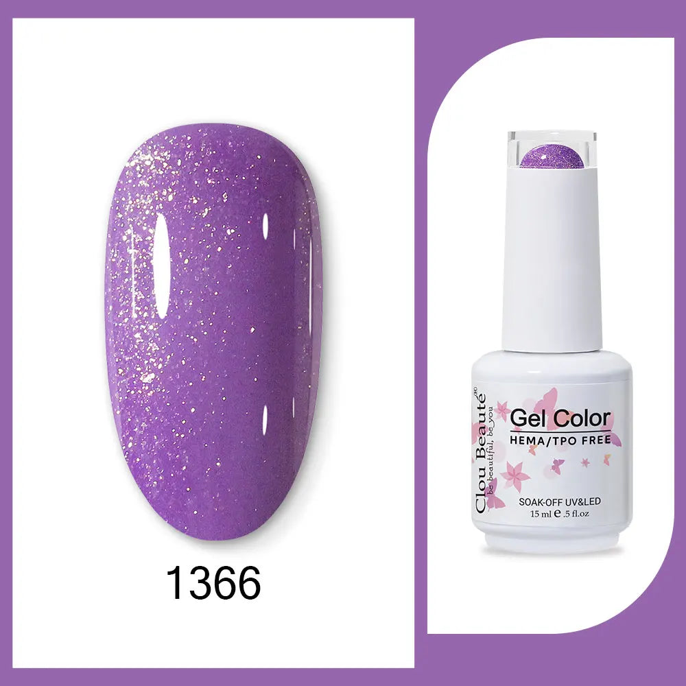 Clou Beaute 15ml Gel Nail Polish Set – Red Black White Green Neon UV Soak-Off Semi-Permanent Nail Varnish Base & Velvet Top Coat