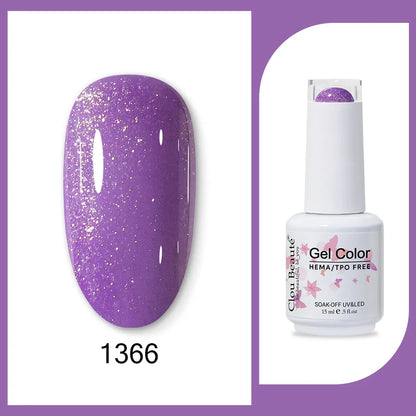 Clou Beaute 15ml Gel Nail Polish Set – Red Black White Green Neon UV Soak-Off Semi-Permanent Nail Varnish Base & Velvet Top Coat