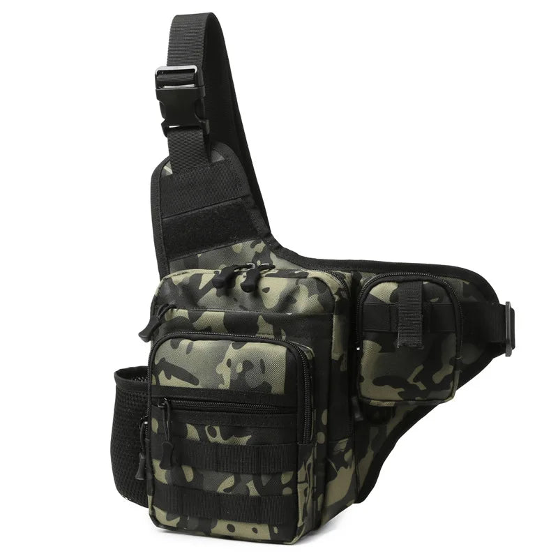 Camping Climbing Bag - Tactical Chest Pouch for Men, Cycling, Hiking, Travel, Outdoor Sports, Molle Crossbody Fanny Pack
