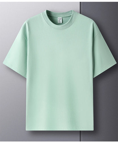 100% Pure Cotton Men’s Summer T-Shirt – High-End Short Sleeve Round Neck Breathable Fashion Top