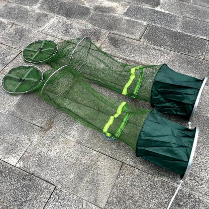 Folding Fishing Net 1.7m-3m – Large Shrimp, Carp & Crab Trap Creel for Surfcasting Accessories