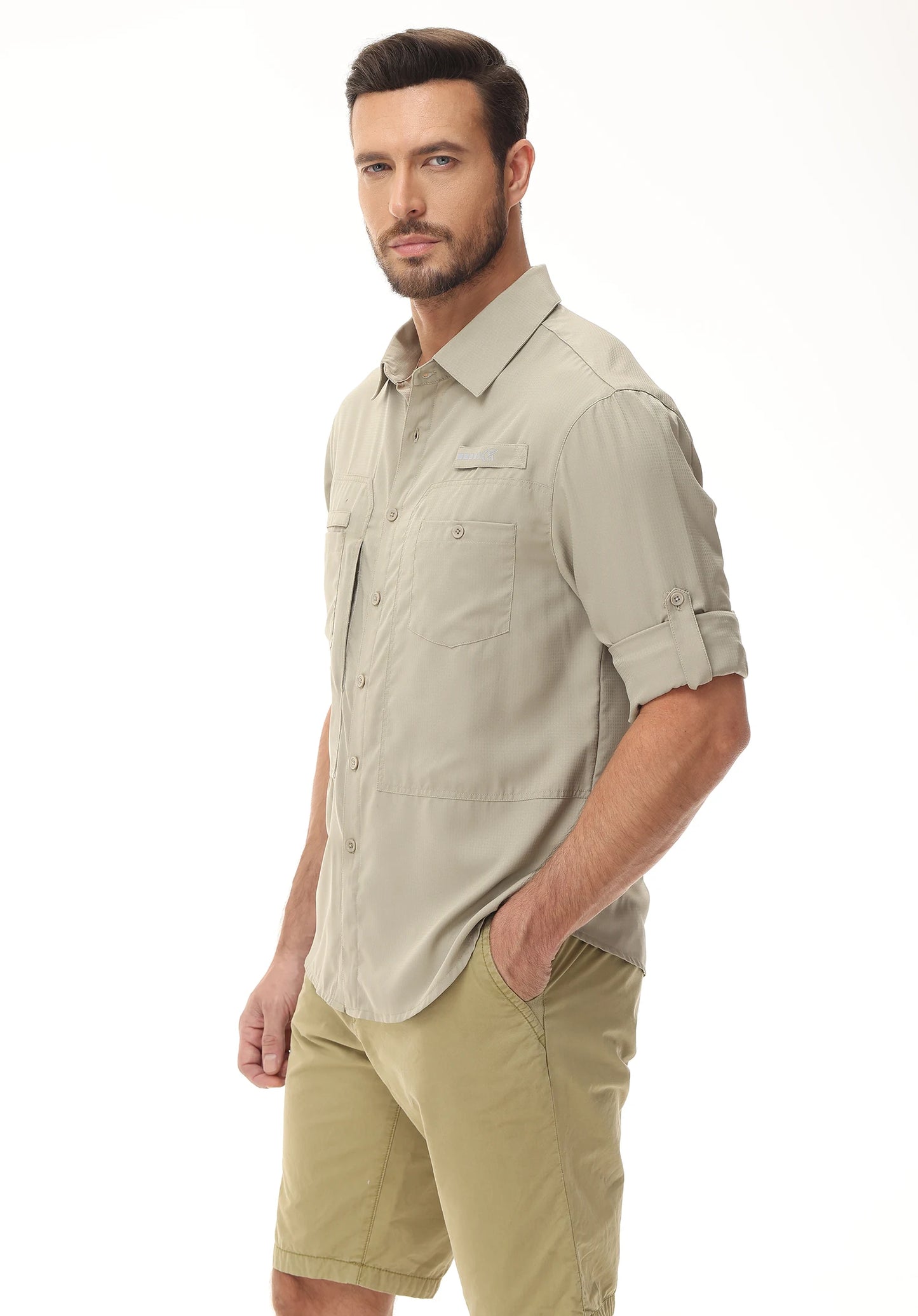Men's UPF 50+ Fishing Shirt – Lightweight Long Sleeve Sun Protection Shirt with Breathable Mesh Back
