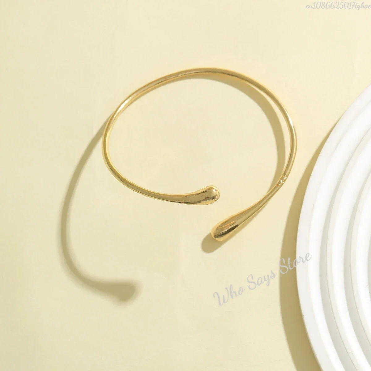 Lacteo Geometric Twisted Upper Arm Cuff Bracelet – Adjustable Water Drop Bangle for Women