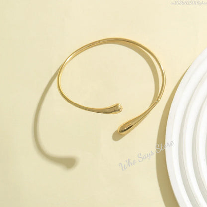 Lacteo Geometric Twisted Upper Arm Cuff Bracelet – Adjustable Water Drop Bangle for Women