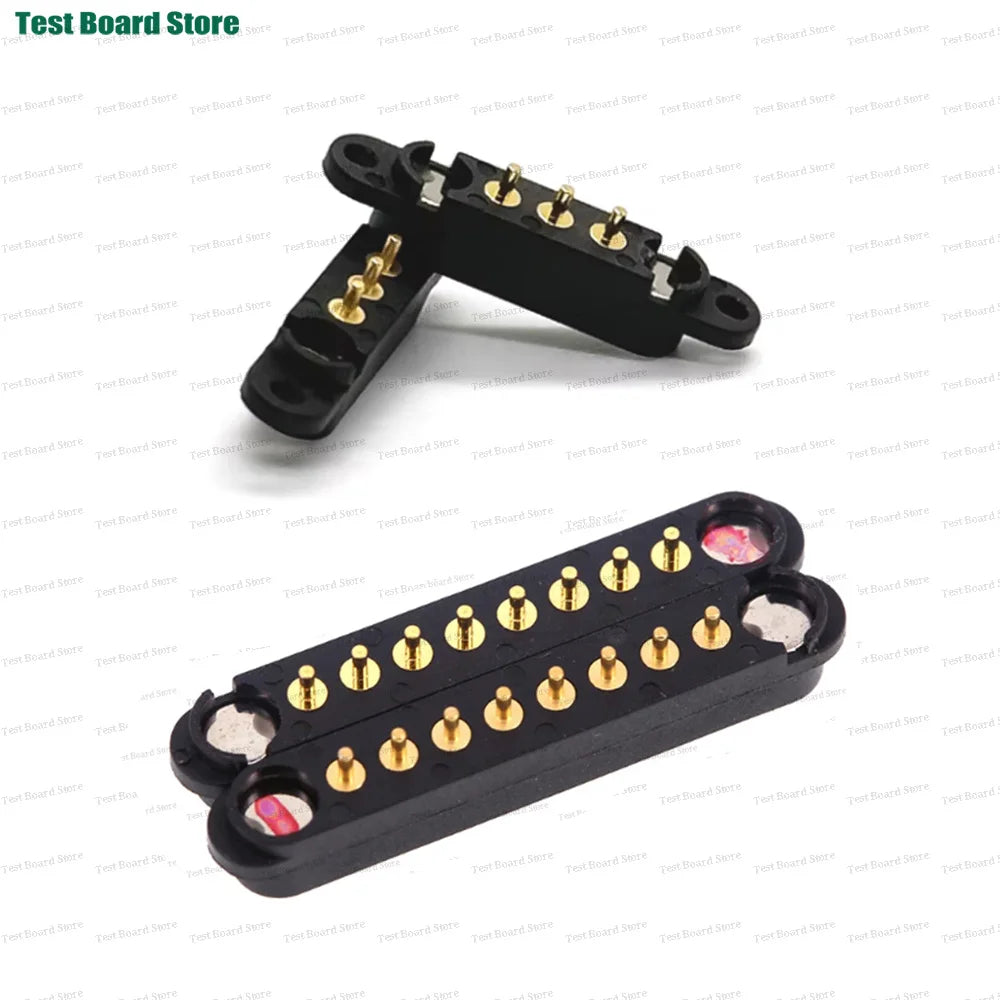 2A DC Magnetic Pogo Pin Connector - 2–8 Pin Spring-Loaded Male/Female Power Socket, 2.5/2.54/2.8mm Pitch, 1–5 Sets