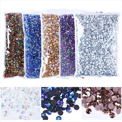 Jelly AB Resin Rhinestones 2-6mm — Non-Hotfix Flat Back Plastic Crystals & Strass Glitters, Large Pack