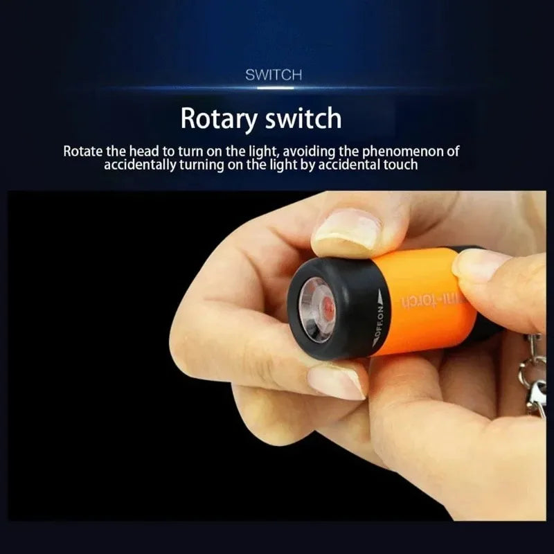 USB Rechargeable Mini Keychain Flashlight - Waterproof Portable LED Light for Hiking, Camping & Everyday Carry