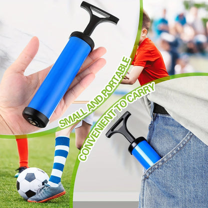 Portable Multifunctional Ball Pump with Needle & Nozzle - Inflator for Football, Basketball, Volleyball & Swimming Balls