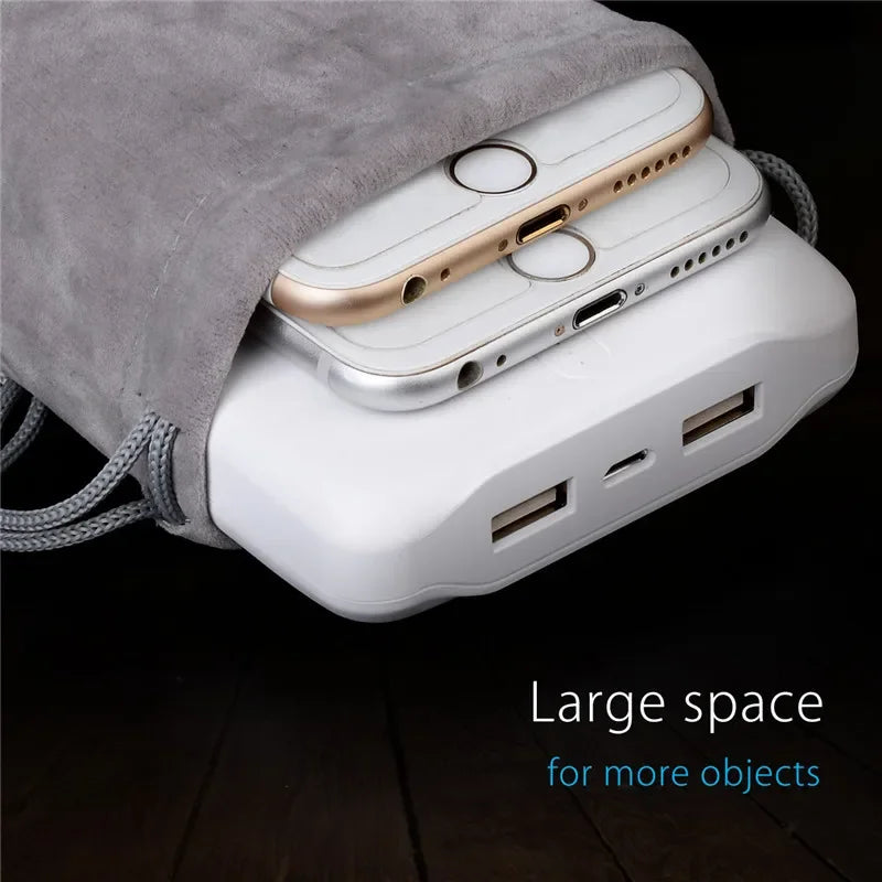 ORICO Soft Storage Bag for Power Bank, USB Charger, External Battery, Mobile Phone, HDD – Gray Travel Pouch Case