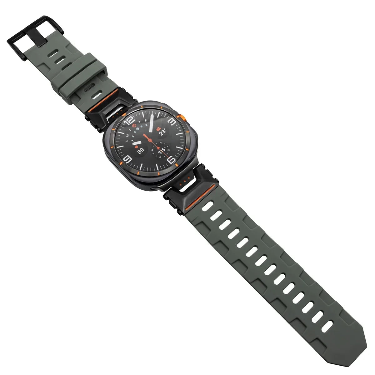 Soft Silicone Luxury Sport Strap for Samsung Galaxy Watch Ultra 47mm — No-Gap Curved End Band for Men